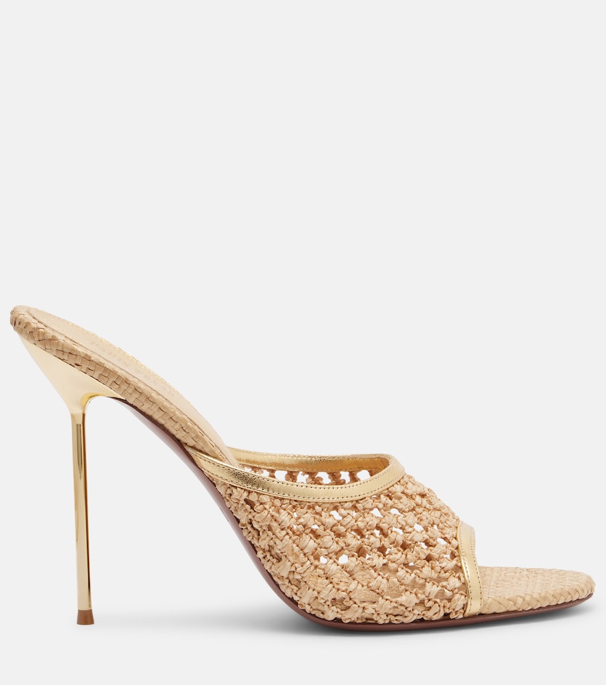 Paris Texas Lidia leather-trimmed mules