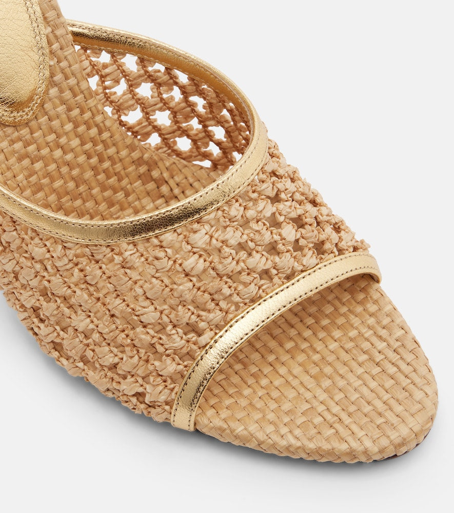 Paris Texas Lidia leather-trimmed mules