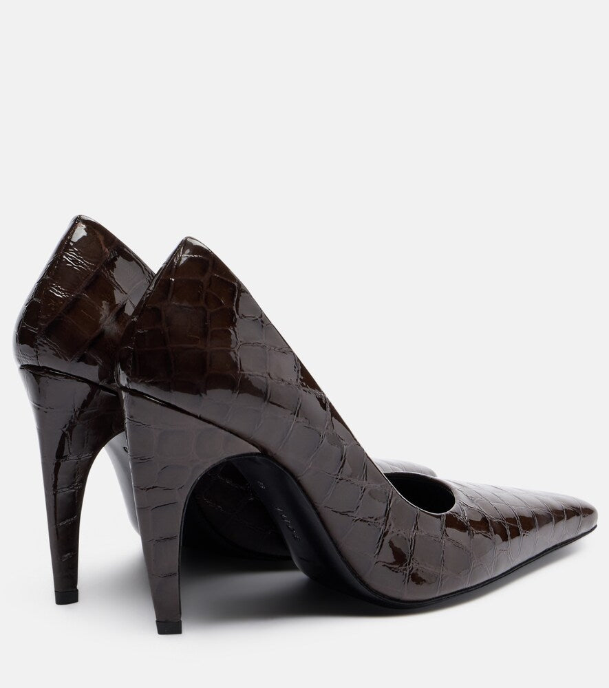 JUDE Fame 105 croc-embossed leather pumps