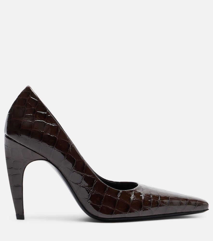 JUDE Fame 105 croc-embossed leather pumps