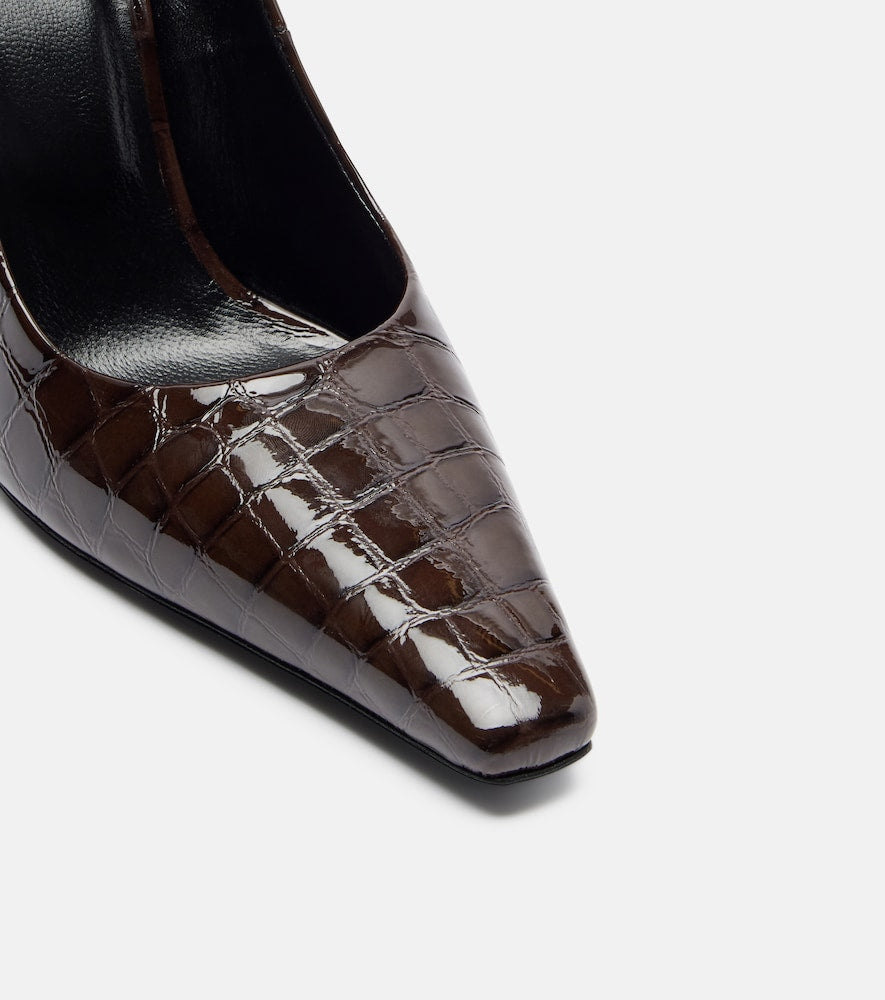 JUDE Fame 105 croc-embossed leather pumps