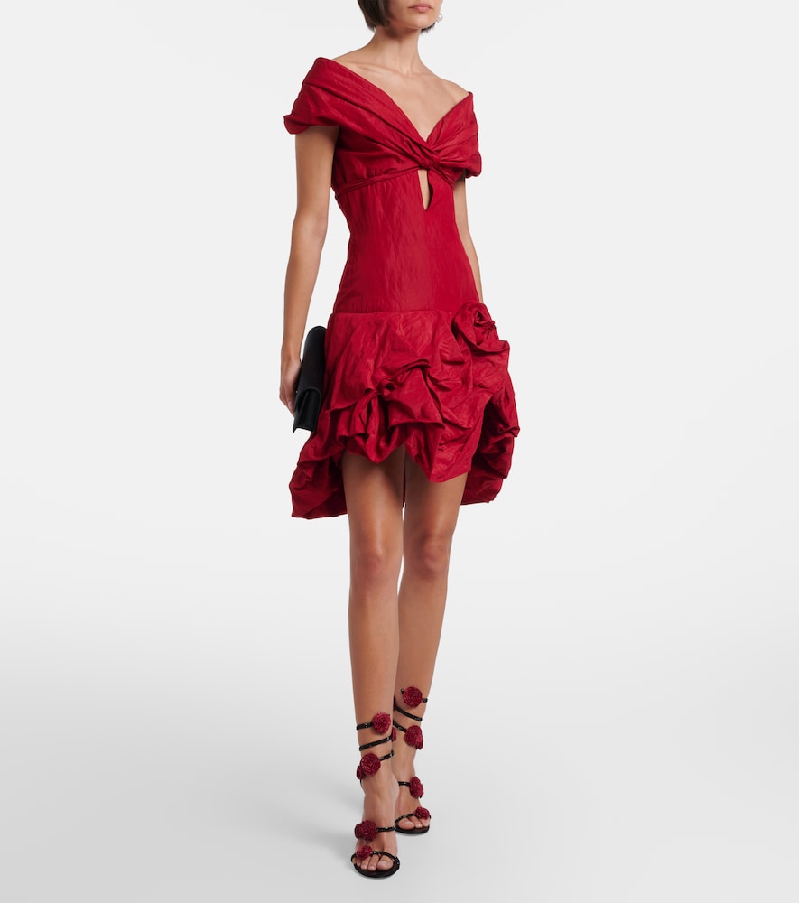 Rene Caovilla Cleo floral-applique satin sandals
