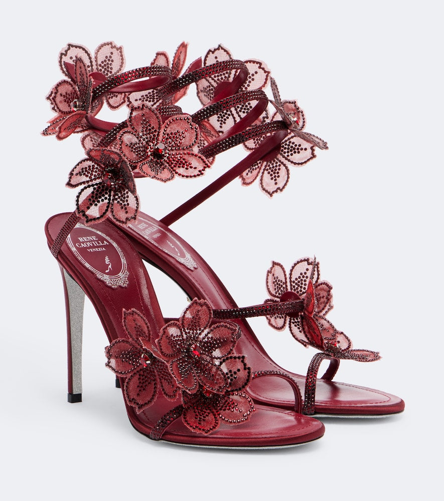 Rene Caovilla Floriane floral-applique embellished sandals