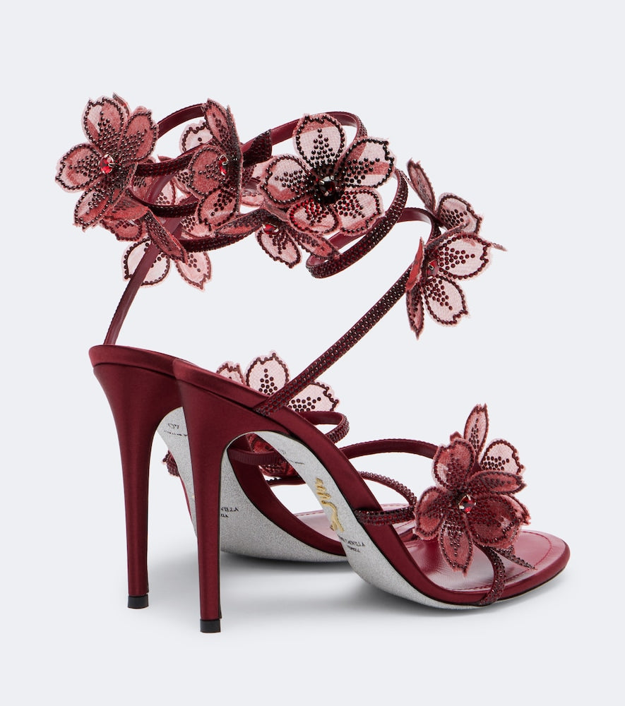 Rene Caovilla Floriane floral-applique embellished sandals