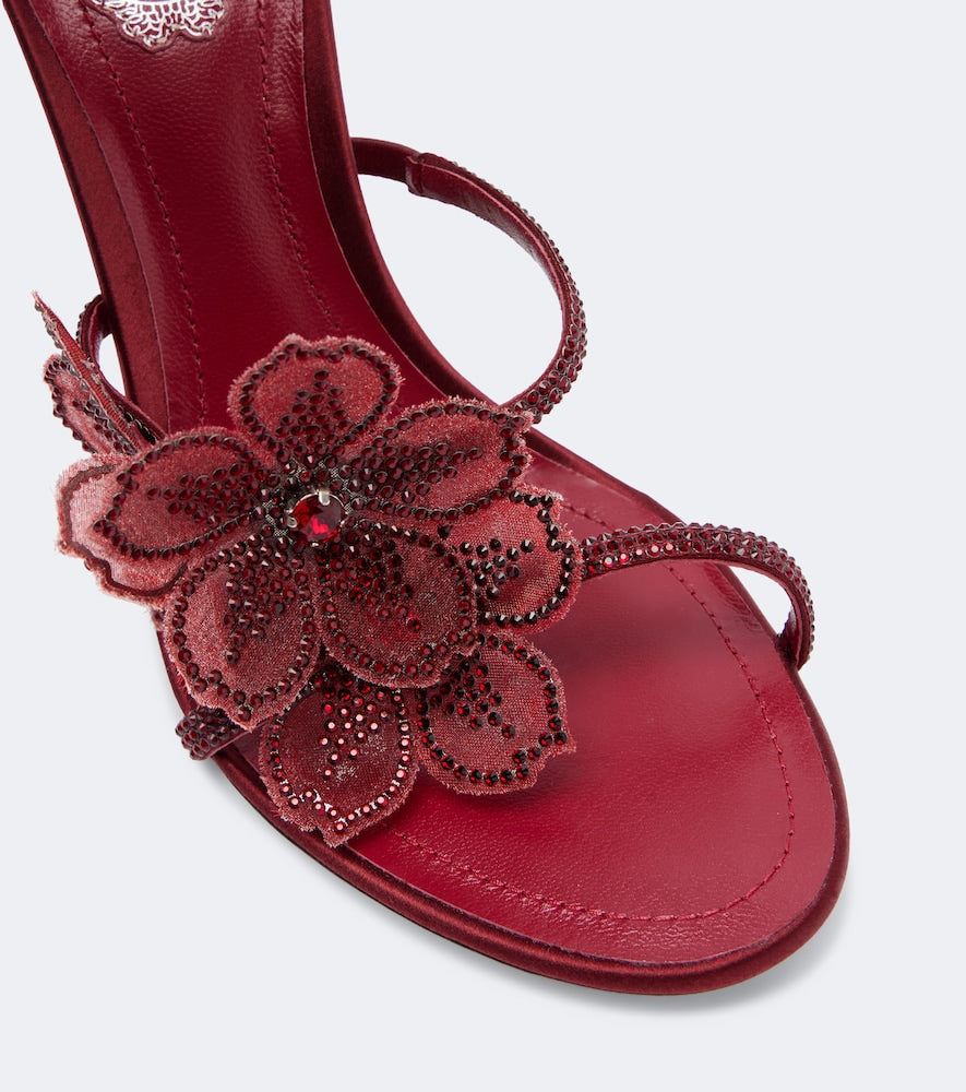 Rene Caovilla Floriane floral-applique embellished sandals