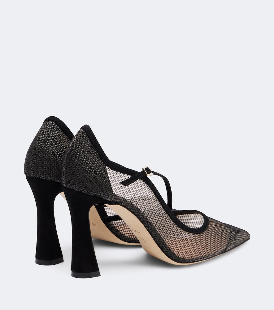 Malone Souliers D'Orsay suede-trimmed pumps