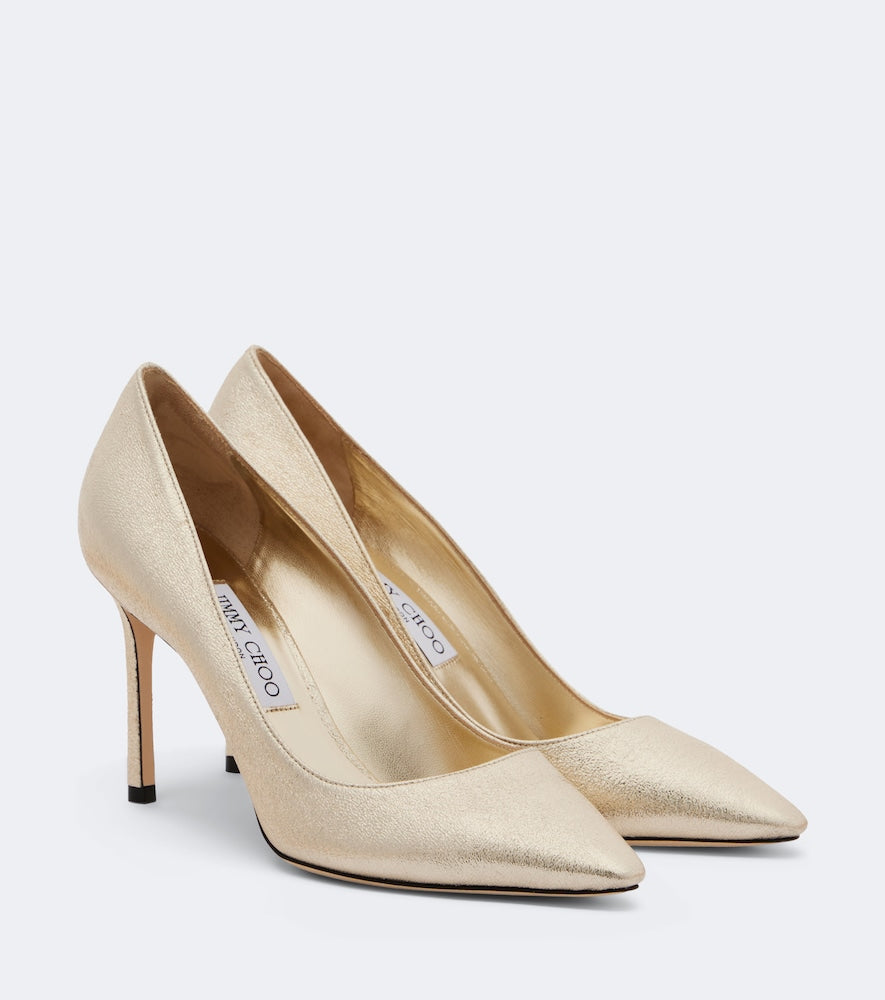Jimmy Choo Romy metallic leather pumps