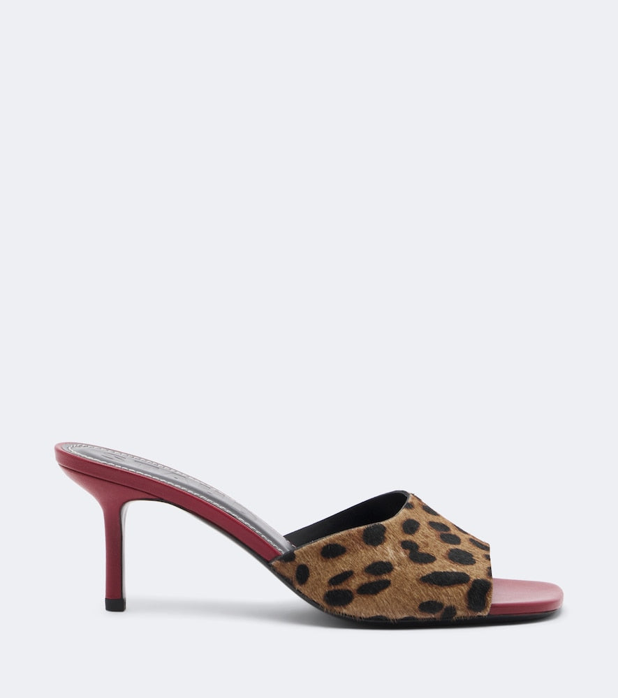 Staud Bea leopard-print calf hair mules