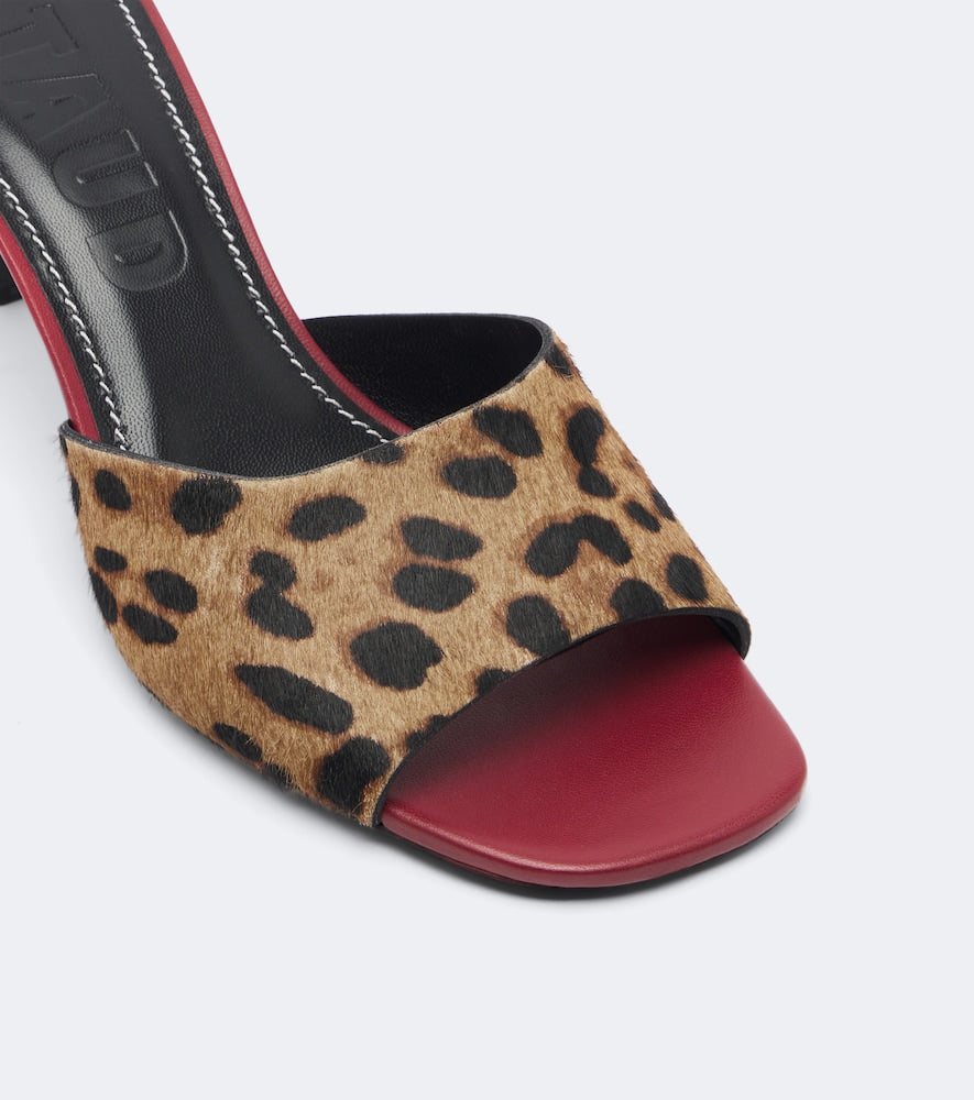 Staud Bea leopard-print calf hair mules