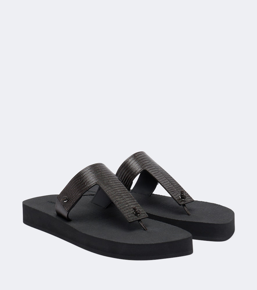 Christen Edge leather thong sandals in Brown - Flat Sandals