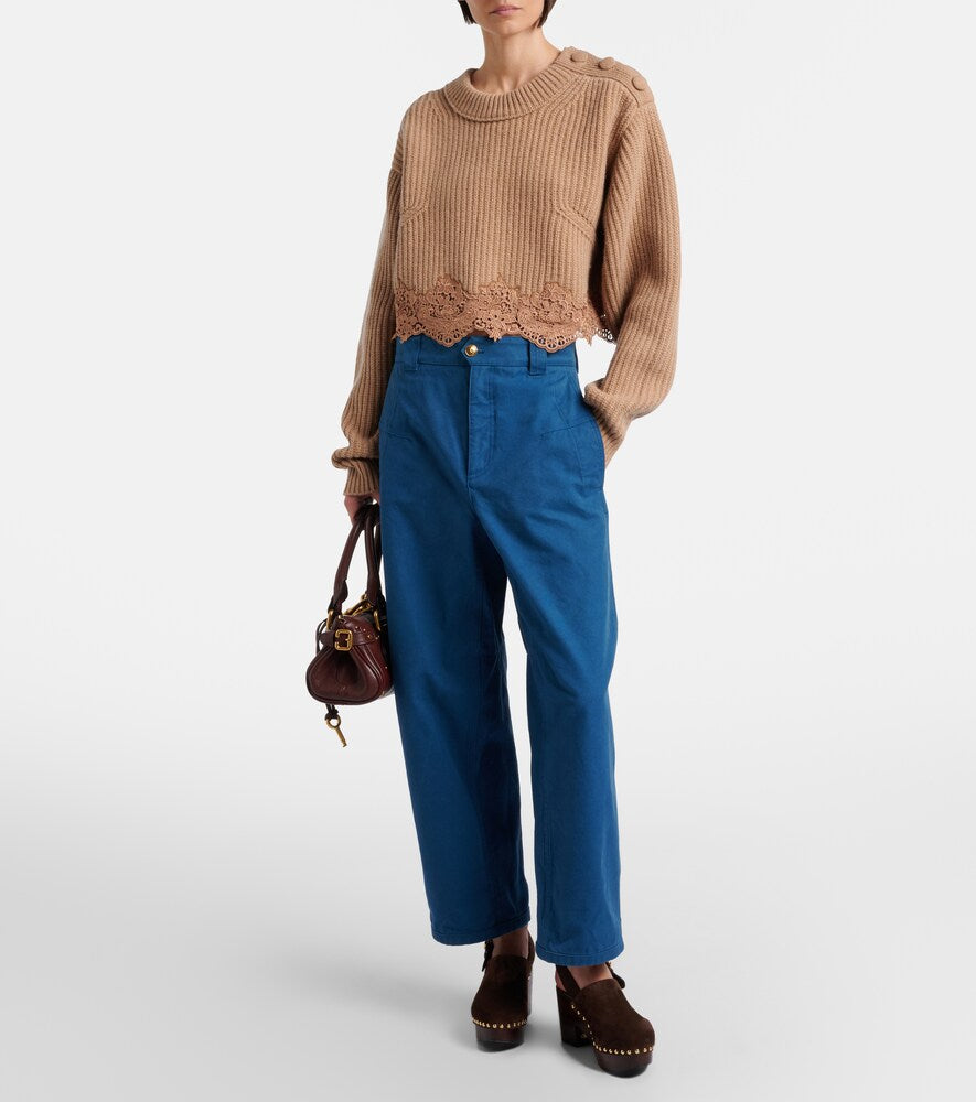 Chloe Jeannette suede clogs (Brown) - Mid Heel Pumps
