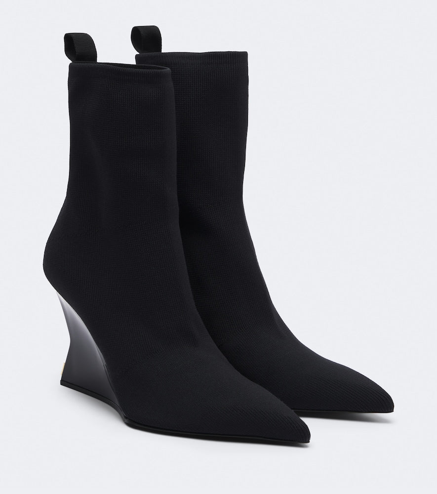 Balmain Knitted wedge ankle boots
