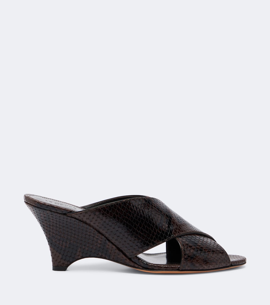 Le Monde Beryl Luca snake-effect leather mules