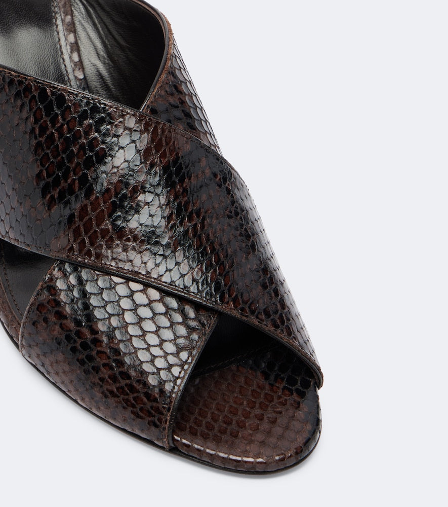 Le Monde Beryl Luca snake-effect leather mules