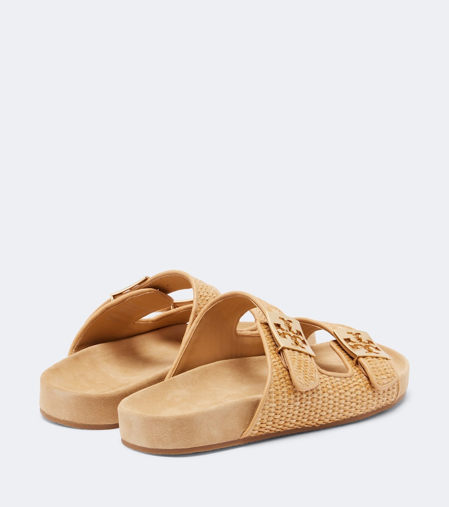 Tory Burch Mellow raffia-effect slides