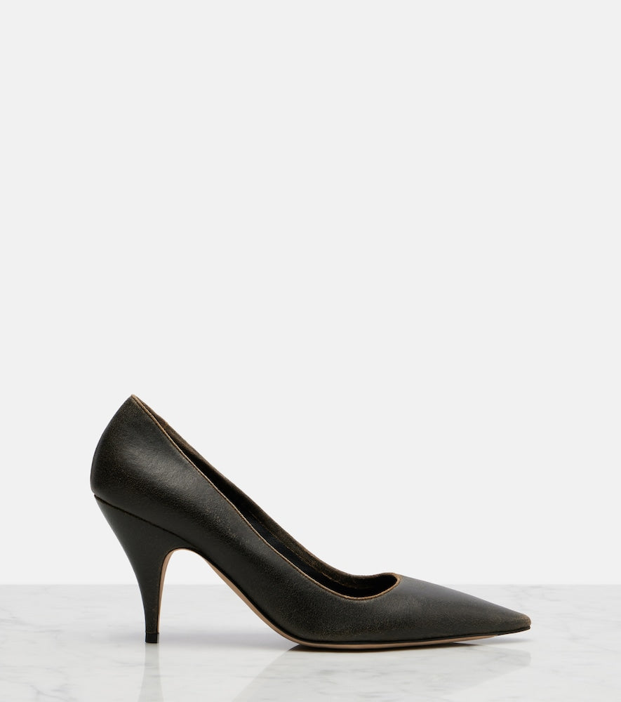 The Row Liisa Three leather pumps (Brown) - Mid Heel Pumps