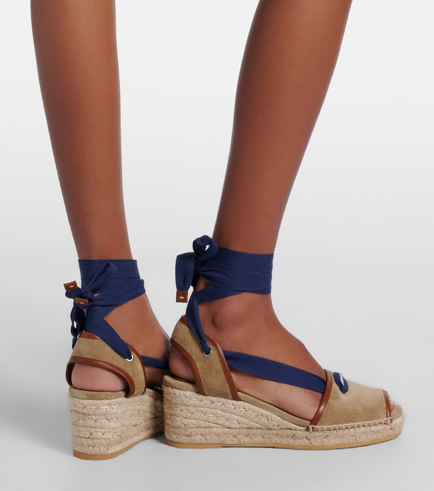 Versace Lola suede espadrille wedges