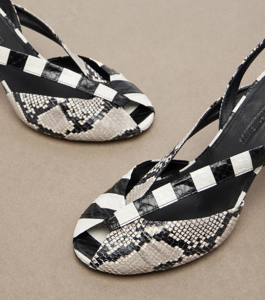 Jacquemus Poisson snake-effect leather slingbacks