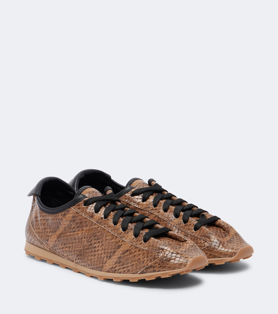 Jacquemus Tennis snake-effect leather sneakers