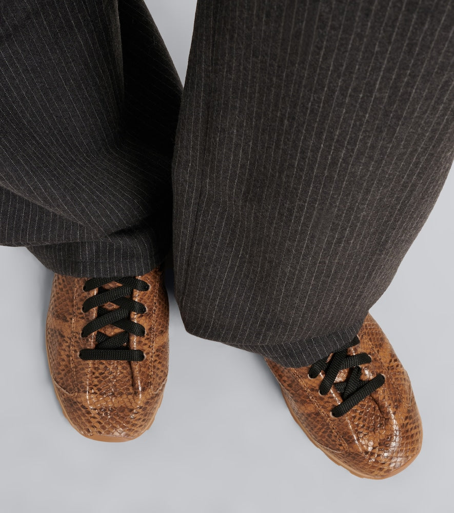 Jacquemus Tennis snake-effect leather sneakers
