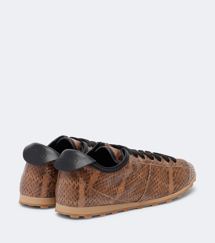 Jacquemus Tennis snake-effect leather sneakers