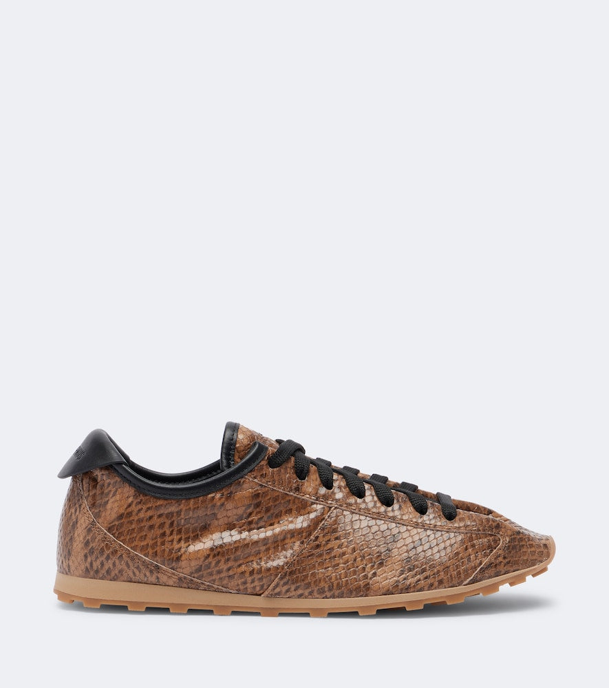 Jacquemus Tennis snake-effect leather sneakers