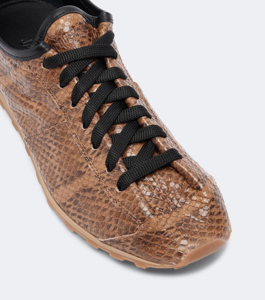 Jacquemus Tennis snake-effect leather sneakers