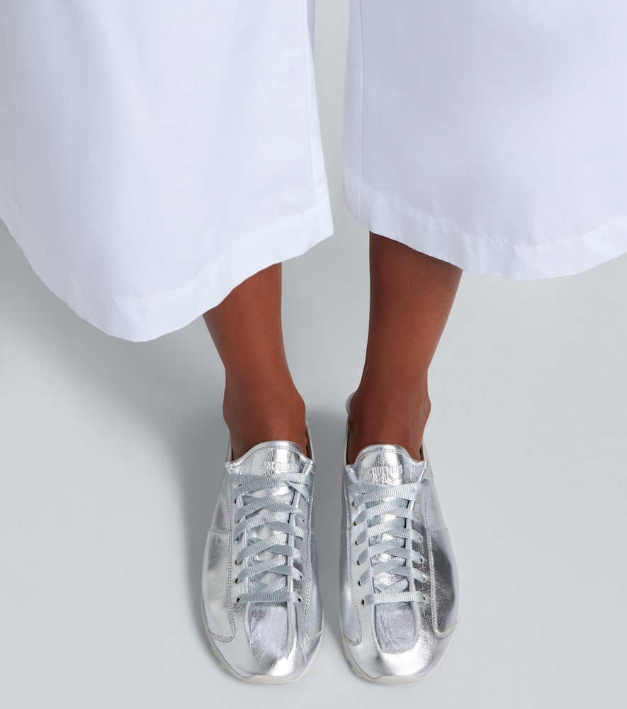 Jacquemus Tennis metallic leather sneakers
