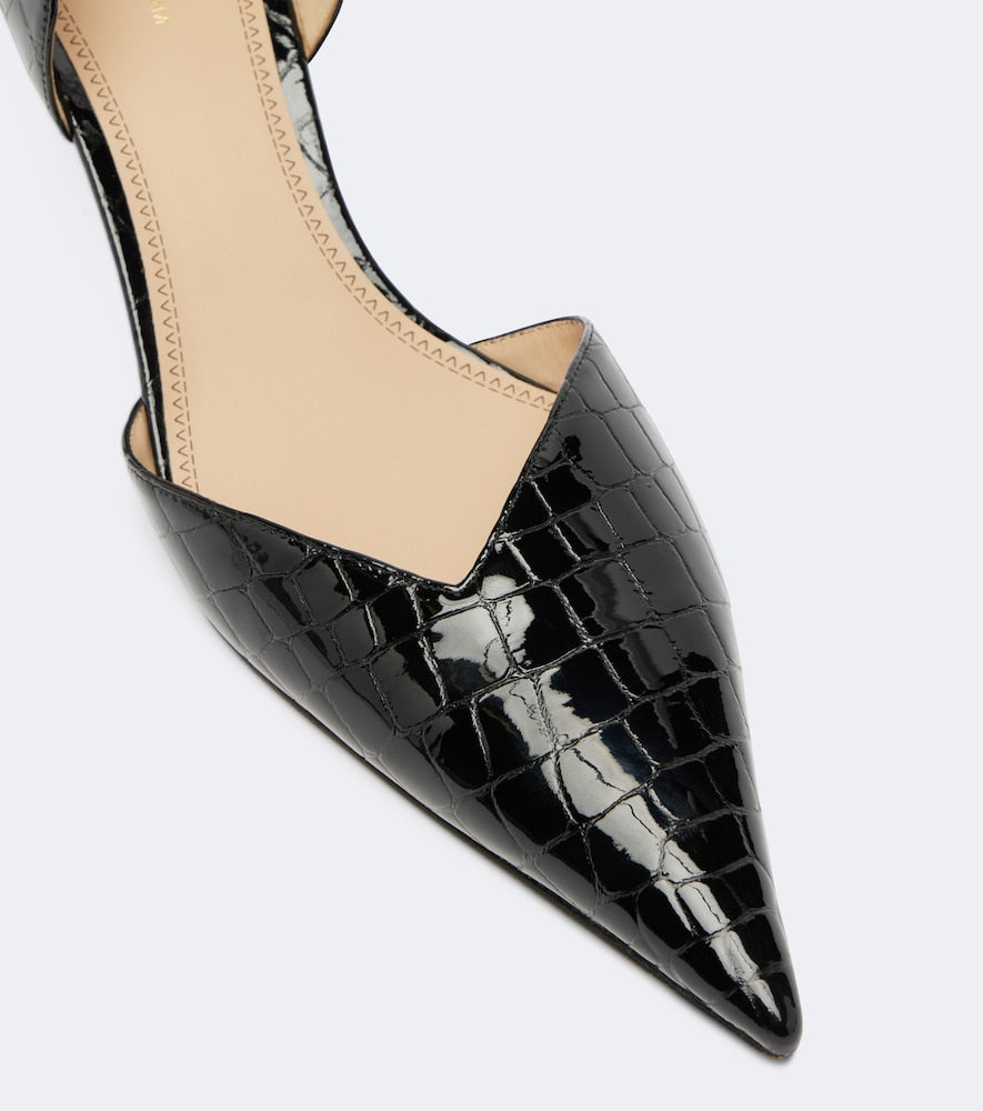Victoria Beckham Victoria Angle D'Orsay croc-effect leather pumps