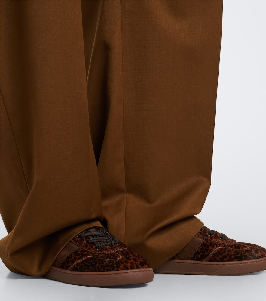 Hogan H647 leopard-print calf hair sneakers
