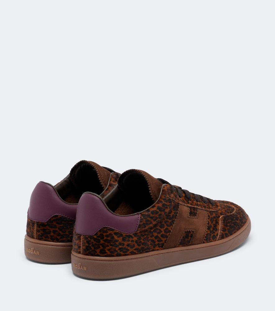 Hogan H647 leopard-print calf hair sneakers