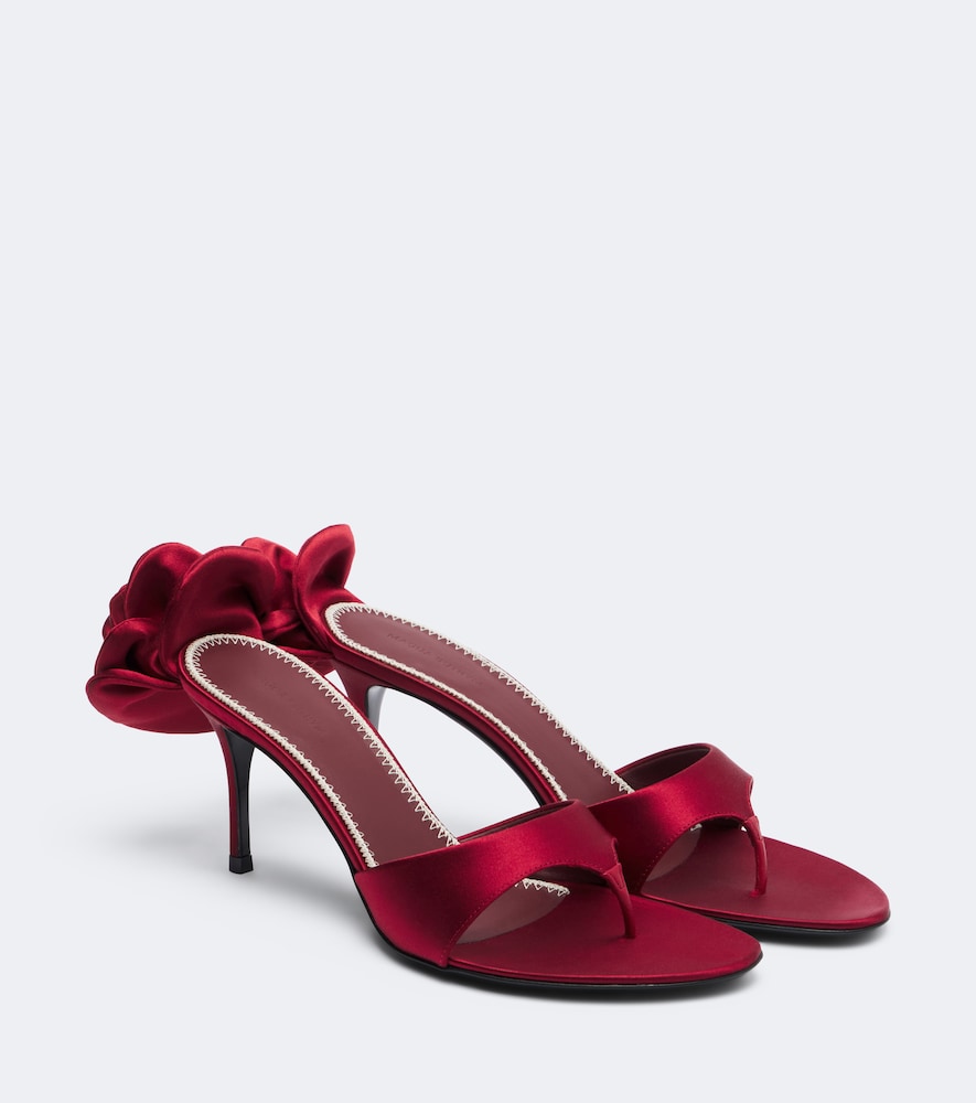 Magda Butrym Floral-applique satin thong sandals