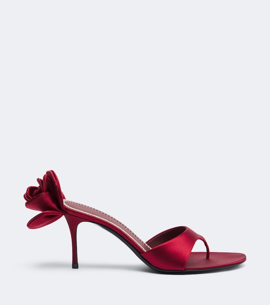 Magda Butrym Floral-applique satin thong sandals