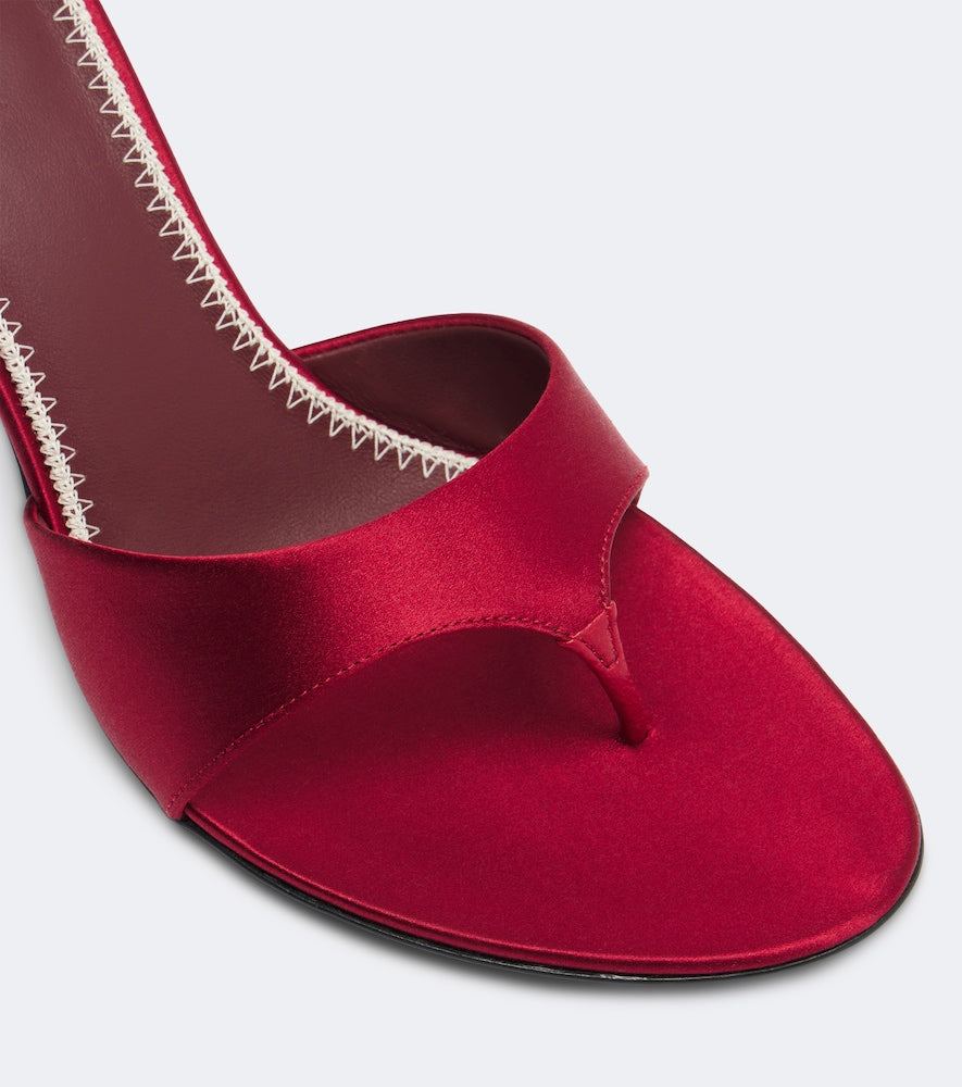 Magda Butrym Floral-applique satin thong sandals