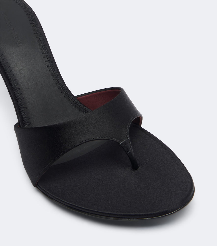 Magda Butrym Floral-applique satin thong sandals