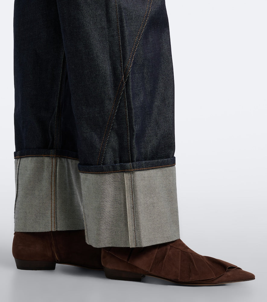 JW Anderson Ruffled suede ankle boots