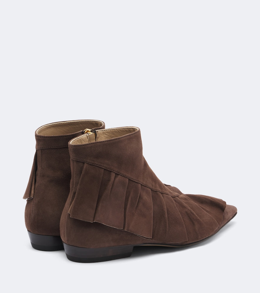 JW Anderson Ruffled suede ankle boots
