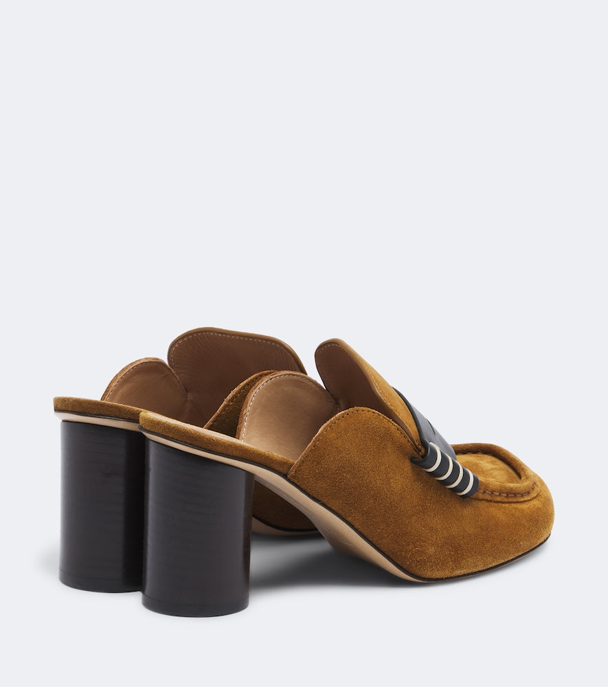 JW Anderson Leather-trimmed suede mules