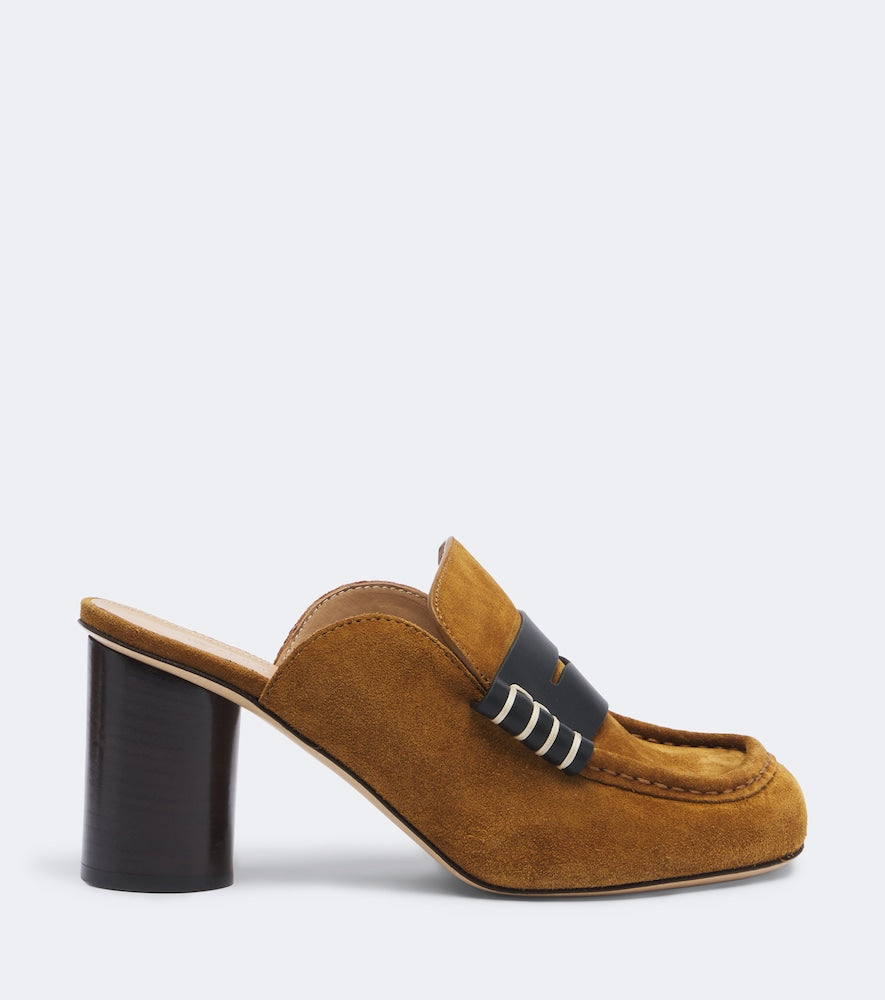JW Anderson Leather-trimmed suede mules