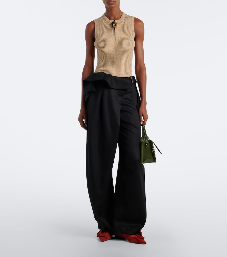 JW Anderson Ruffled suede flats