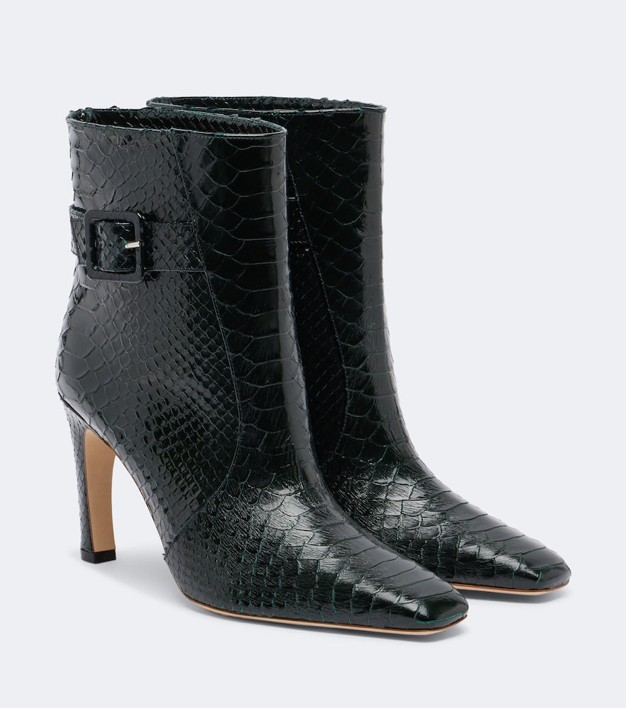 Malone Souliers Rowan snake-effect leather ankle boots