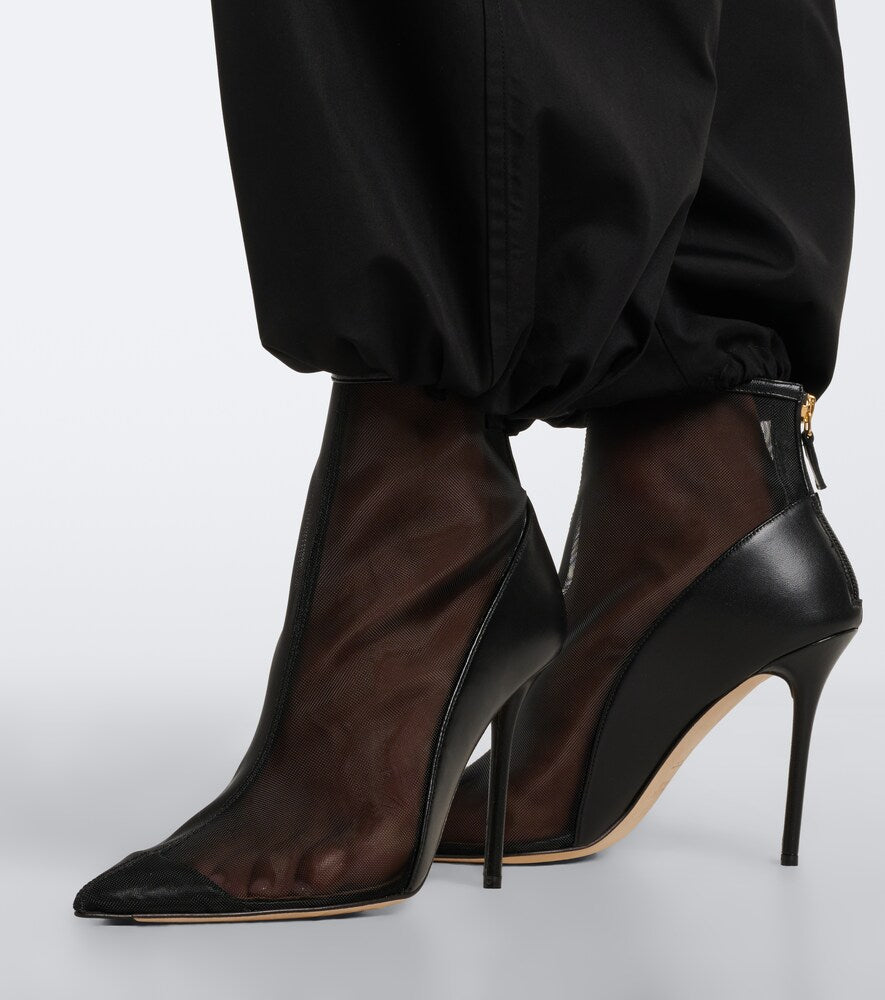 Malone Souliers Arc leather-trimmed mesh ankle boots