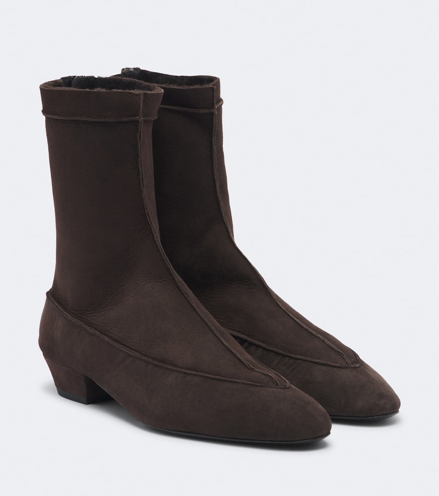 Magda Butrym Shearling-lined suede ankle boots