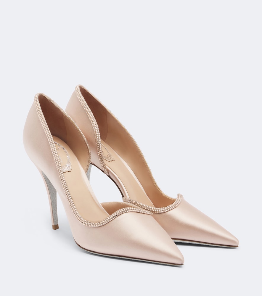 Rene Caovilla Onda embellished satin pumps