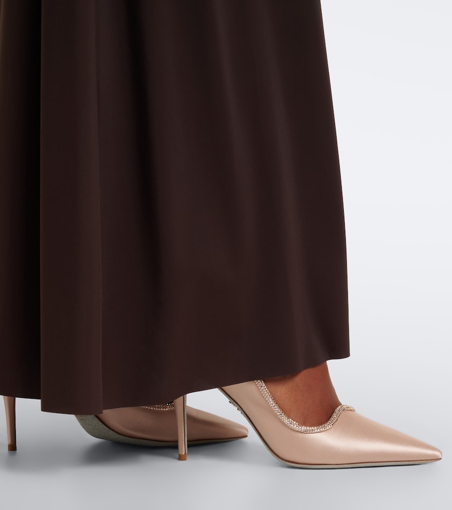 Rene Caovilla Onda embellished satin pumps