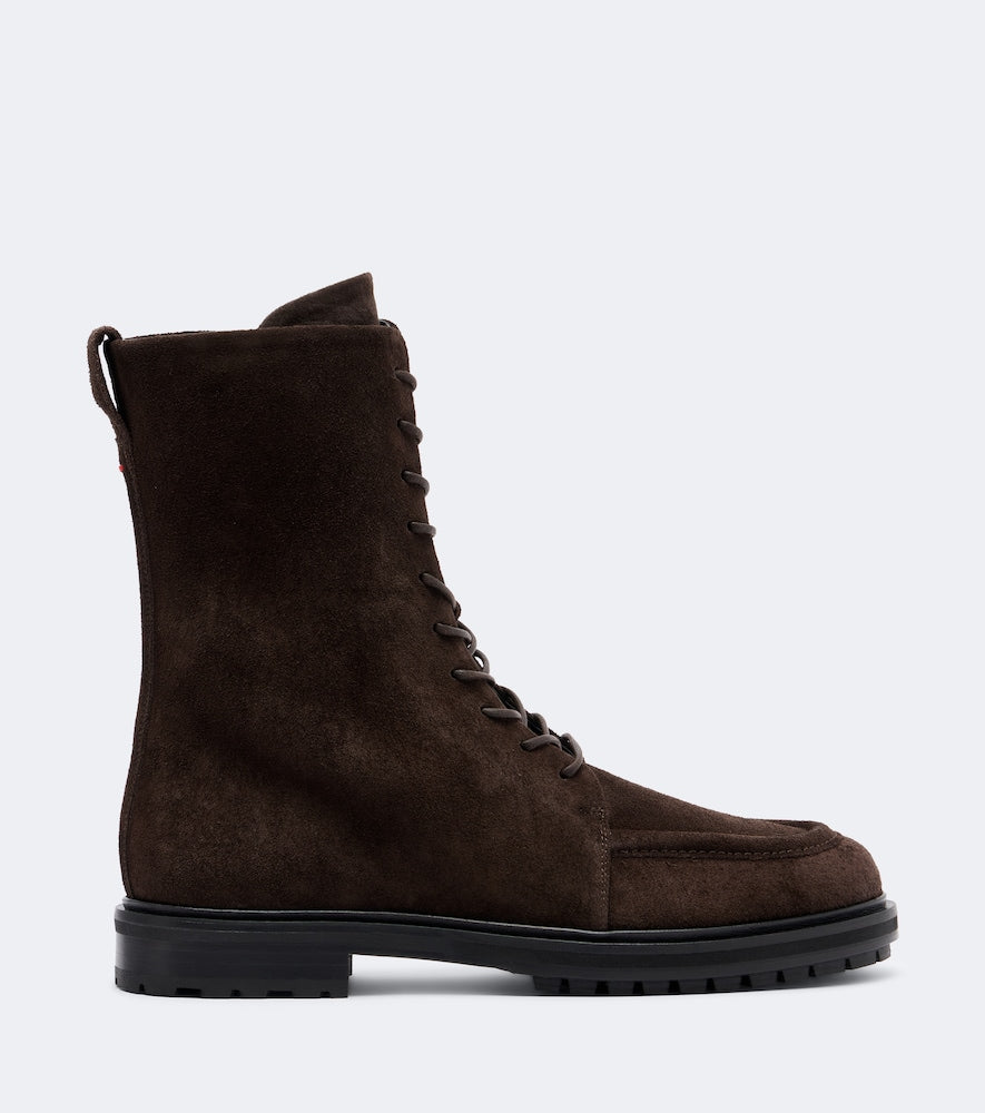 Aeyde Tate suede lace-up boots - Brown Flat Boots