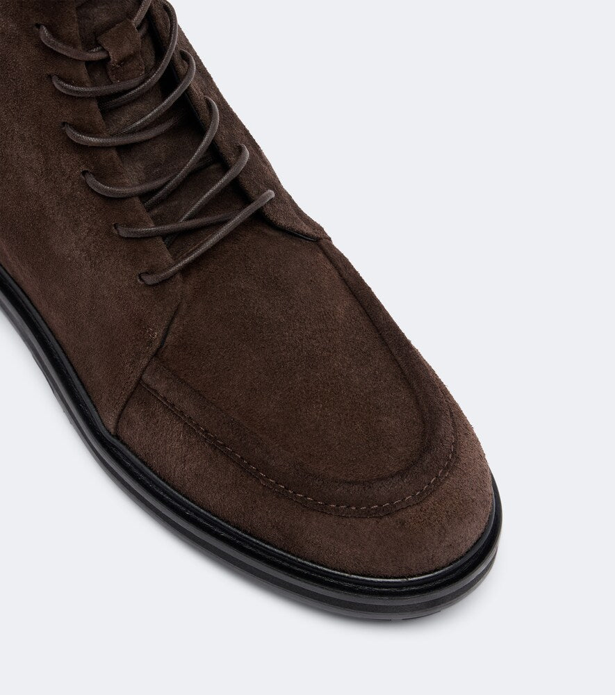 Aeyde Tate suede lace-up boots - Brown Flat Boots
