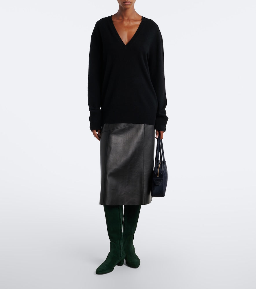 Aeyde Yana suede knee-high boots in Green - Knee-high Boots