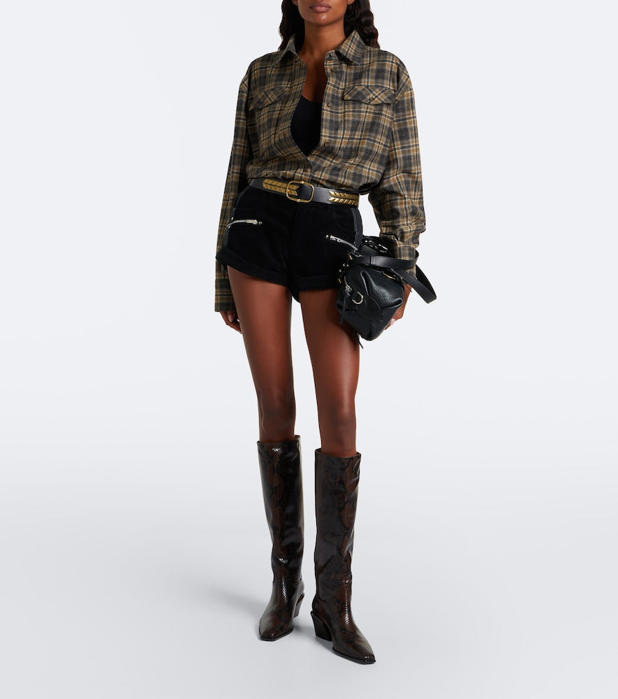 Paris Texas Bettina snake-effect leather knee-high boots