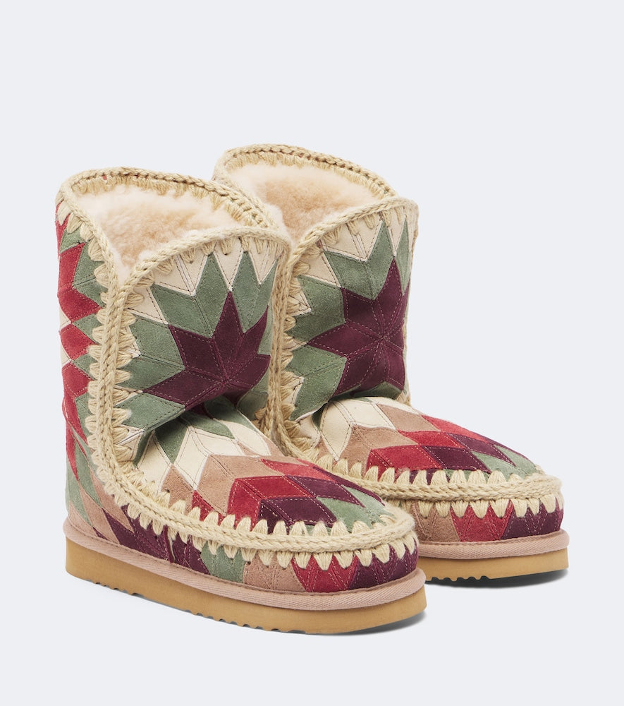 Multicoloured Mou Shearling-lined suede ankle boots - Flat Boots
